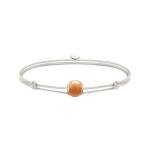 Thomas Sabo Állítható fehér textil karkötő narancs aventurin gyönggyel A2120-010-10-L22V