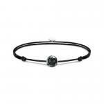 Thomas Sabo Állítható fekete textil karkötő fazettált obszidián gyönggyel A2103-172-11-L22V