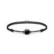 Thomas Sabo Állítható fekete textil karkötő matt obszidián gyönggyel A2101-172-11-L22V