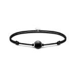 Thomas Sabo Állítható fekete textil karkötő matt obszidián gyönggyel A2101-172-11-L22V
