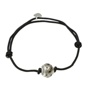 Thomas Sabo Állítható fekete textil karkötő végtelen gyönggyel A2110-889-11-L22V