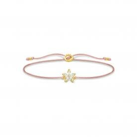 Thomas Sabo Állítható textil karkötő aranyozott virággal LS119-379-19-L20v