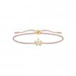 Thomas Sabo Állítható textil karkötő aranyozott virággal LS119-379-19-L20v