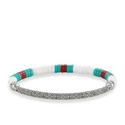 Thomas Sabo Álomcsapda ezüst bambusz korall achát türkiz karkötő cirkóniával LBA0094-888-7
