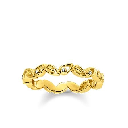 Thomas Sabo Arany levelek gyémánttal ezüst gyűrű 