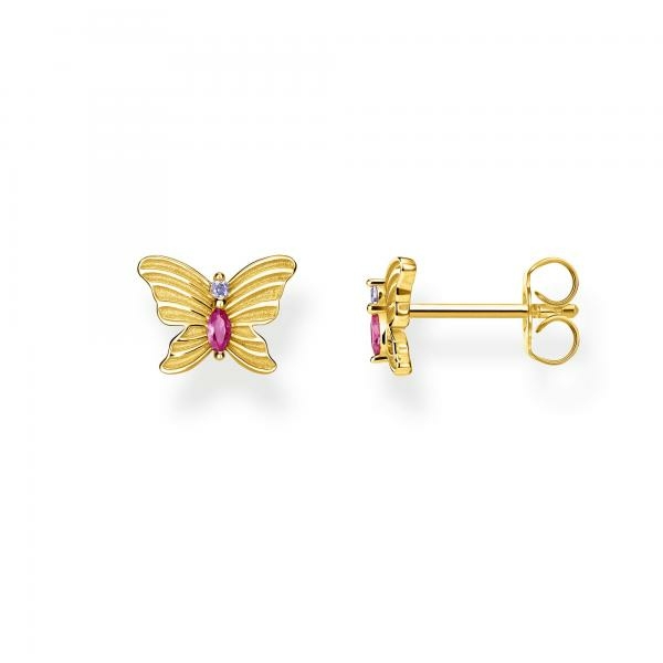 Thomas Sabo Arany pillangó fülbevaló színes kövekkel H2100-995-7