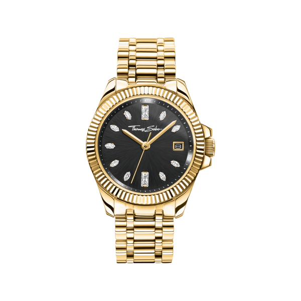 Thomas Sabo Arany színű női karóra fekete számlappal WA0431-291-207