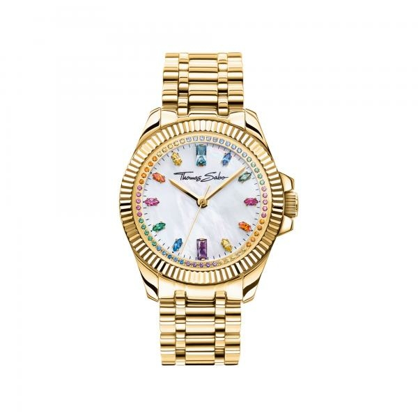 Thomas Sabo Arany színű női óra színes kövekkel WA0395-264-207