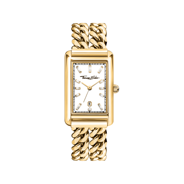 Thomas Sabo Arany színű téglalap alakú női óra WA0429-291-207-22