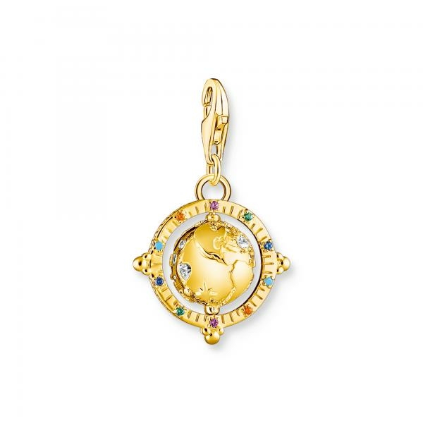 Thomas Sabo Aranyozott ezüst forgó földgömb charm 1923-488-7