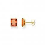 Thomas Sabo Aranyozott ezüst fülbevaló téglalap alakú narancs színű kővel H2201-472-8