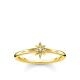 Thomas Sabo Aranyozott ezüst gyűrű cirkóniával kirakott csillaggal 