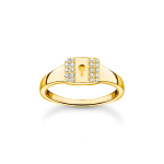 Thomas Sabo Aranyozott ezüst gyűrű függő lakattal 