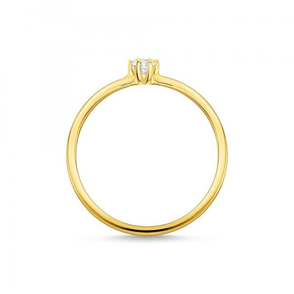 Thomas Sabo Aranyozott ezüst gyűrű kicsi kerek cirkóniával 