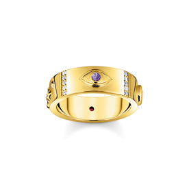 Thomas Sabo Aranyozott ezüst gyűrű kozmikus elemekkel 