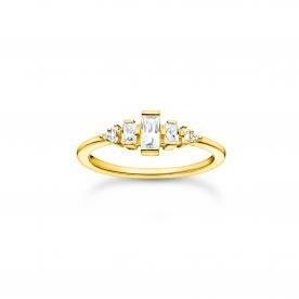 Thomas Sabo Aranyozott ezüst gyűrű négyzettel és körrel 
