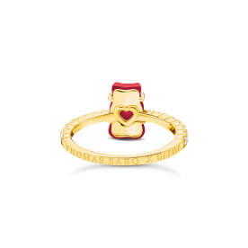 Thomas Sabo Aranyozott ezüst gyűrű piros Haribo gumi macival 