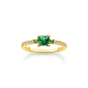 Thomas Sabo Aranyozott ezüst gyűrű zöld és fehér kövekkel 
