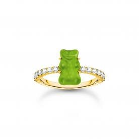 Thomas Sabo Aranyozott ezüst gyűrű zöld Haribo gumi macival 