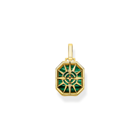 Thomas Sabo Aranyozott ezüst iránytű medál zöld lappal PE911-140-6