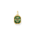 Thomas Sabo Aranyozott ezüst iránytű medál zöld lappal PE911-140-6