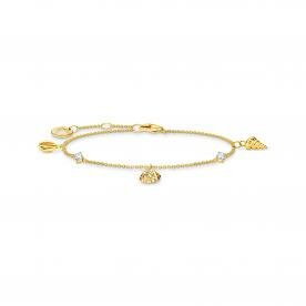 Thomas Sabo Aranyozott ezüst kagylós karkötő cirkóniával A2060-414-14-L19v