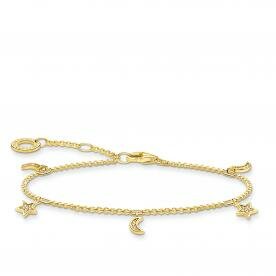Thomas Sabo Aranyozott ezüst karkötő holddal és csillaggal A1994-414-14-L19v