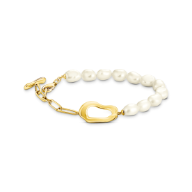 Thomas Sabo Aranyozott ezüst karkötő tenyésztett gyöngyökkel A2190-430-14-L19v
