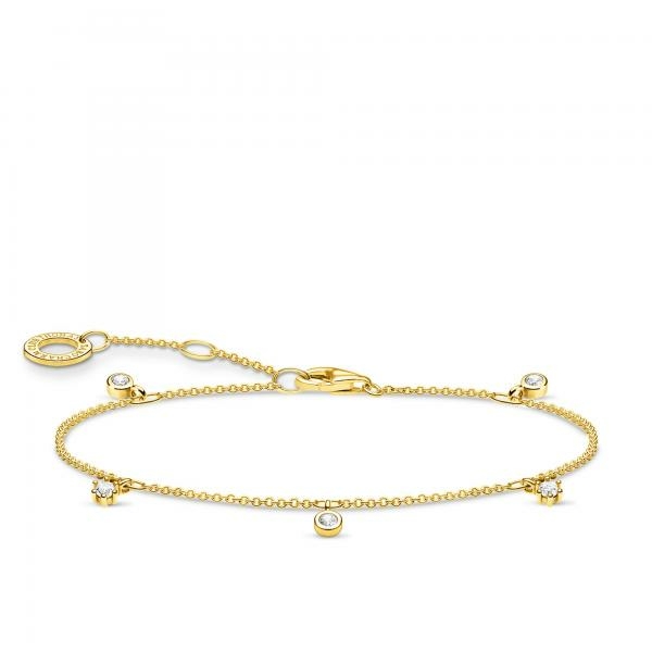 Thomas Sabo Aranyozott ezüst karkötő virág cirkónia dísszel A1998-414-14-L19v