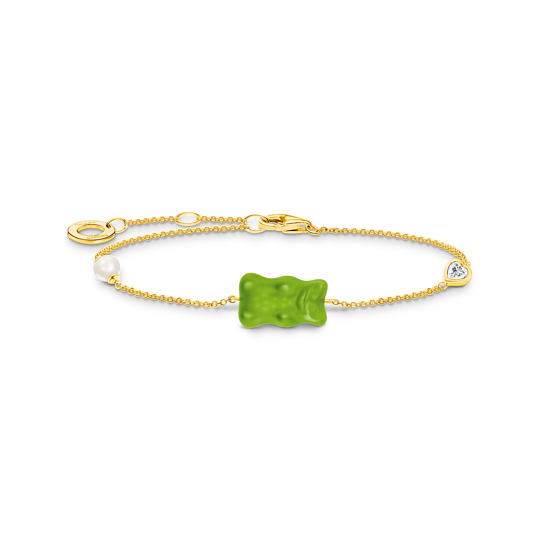 Thomas Sabo Aranyozott ezüst karkötő zöld Haribo gumi macival A2151-445-6-L19V