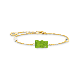 Thomas Sabo Aranyozott ezüst karkötő zöld Haribo gumi macival A2151-445-6-L19V