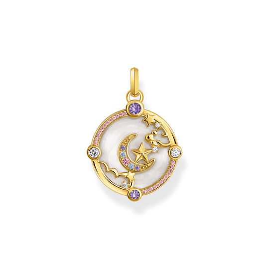 Thomas Sabo Aranyozott ezüst medál félholddal tűzzománcon PE954-565-7