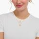 Thomas Sabo Aranyozott ezüst nyaklánc áttetsző kereszt medállal KE2226-414-14-L45v