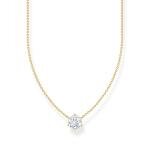 Thomas Sabo Aranyozott ezüst nyaklánc áttetsző medállal KE2210-414-14-L45V