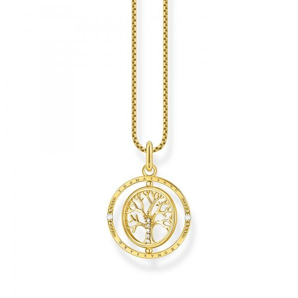 Thomas Sabo Aranyozott ezüst nyaklánc forgó életfa medállal KE2148-414-14-L45v