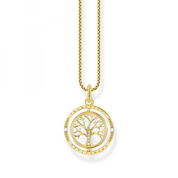 Thomas Sabo Aranyozott ezüst nyaklánc forgó életfa medállal KE2148-414-14-L45v