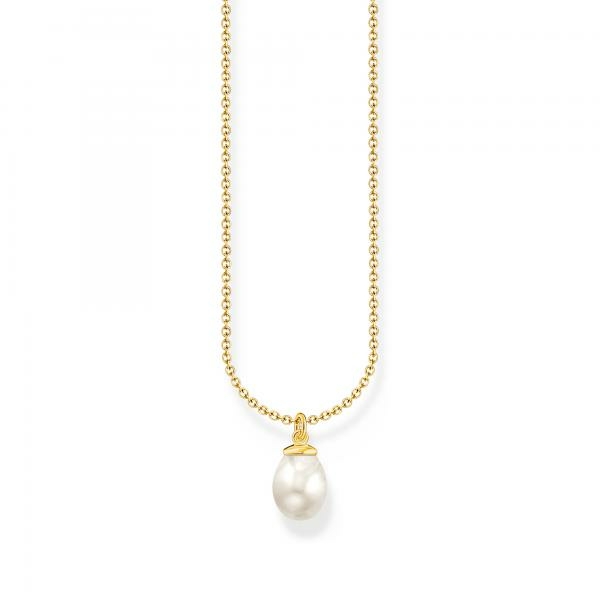Thomas Sabo Aranyozott ezüst nyaklánc gyöngy medállal KE2238-430-14-L45v
