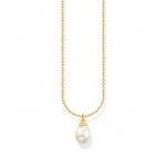 Thomas Sabo Aranyozott ezüst nyaklánc gyöngy medállal KE2238-430-14-L45v