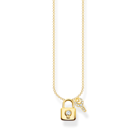 Thomas Sabo Aranyozott ezüst nyaklánc lakat és kulcs medállal KE2122-414-14-L45