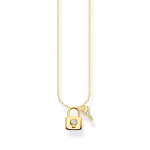 Thomas Sabo Aranyozott ezüst nyaklánc lakat és kulcs medállal KE2122-414-14-L45