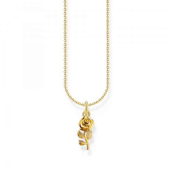 Thomas Sabo Aranyozott ezüst nyaklánc rózsa medállal KE2269-413-39-L45v