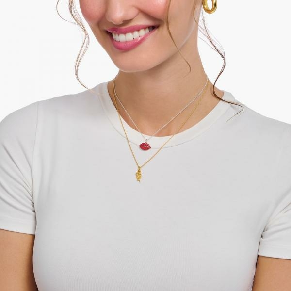 Thomas Sabo Aranyozott ezüst nyaklánc rózsa medállal KE2269-413-39-L45v