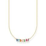Thomas Sabo Aranyozott ezüst nyaklánc színes és fehér kövekkel KE2095-488-7-L45v