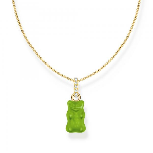 Thomas Sabo Aranyozott ezüst nyaklánc zöld Haribo gumi macival KE2209-414-6-L45V