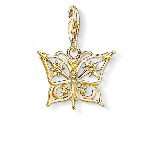 Thomas Sabo Aranyozott ezüst pillangó charm cirkónia csillaggal 1853-414-14