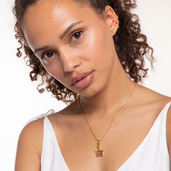 Thomas Sabo Aranyozott ezüst pillangó charm cirkónia csillaggal 1853-414-14