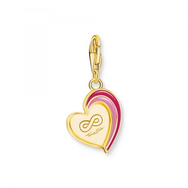 Thomas Sabo Aranyozott ezüst piros szív charm 2117-427-10