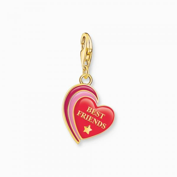 Thomas Sabo Aranyozott ezüst piros szív charm 2117-427-10