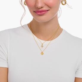 Thomas Sabo Aranyozott ezüst szív medál nyakláncon KE2234-413-39-L45v