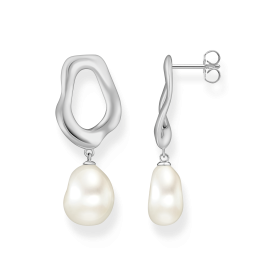 Thomas Sabo Aszimmetrikus bedugós ezüst fülbevaló tenyésztett gyönggyel H2322-082-14